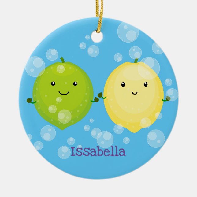 Niedliche Darstellung des Limonen Cartoon Keramik Ornament (Vorne)