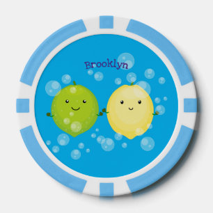 Niedliche Darstellung des Limonen Cartoon Pokerchips