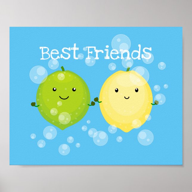 Niedliche Darstellung des Limonen Cartoon Poster (Vorne)