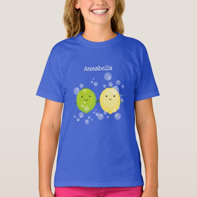 Niedliche Darstellung des Limonen Cartoon T-Shirt (Vorderseite)