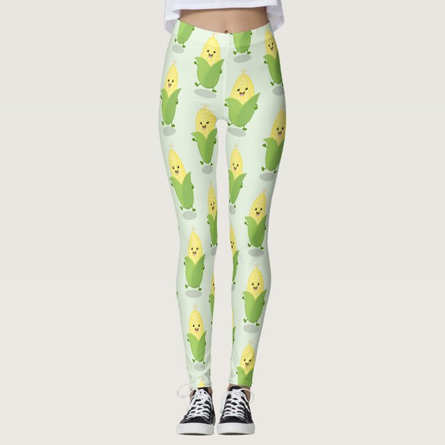 Niedliche Darstellung des Mais-Cartoon Leggings (Vorderseite)