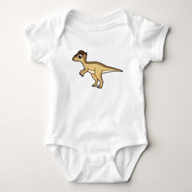 Niedliche Darstellung eines Pachycephalosaurus-Din Baby Strampler (Vorderseite)