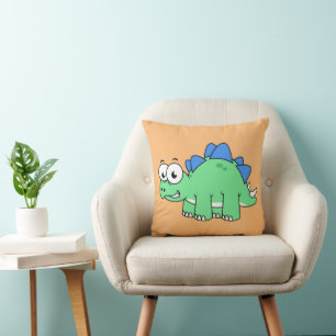 Niedliche Darstellung eines Stegosaurus. 2 Kissen