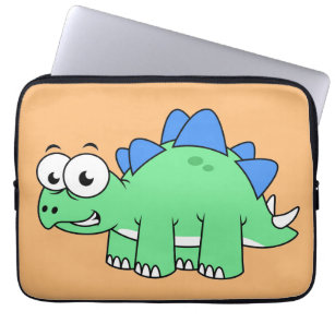 Niedliche Darstellung eines Stegosaurus. 2 Laptopschutzhülle