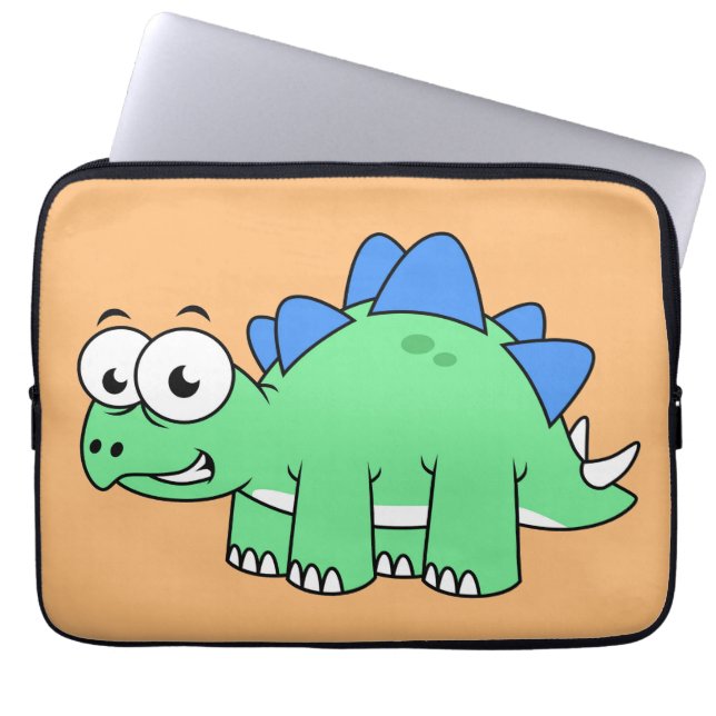 Niedliche Darstellung eines Stegosaurus. 2 Laptopschutzhülle (Vorderseite)