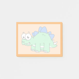 Niedliche Darstellung eines Stegosaurus. 2 Post-it Klebezettel
