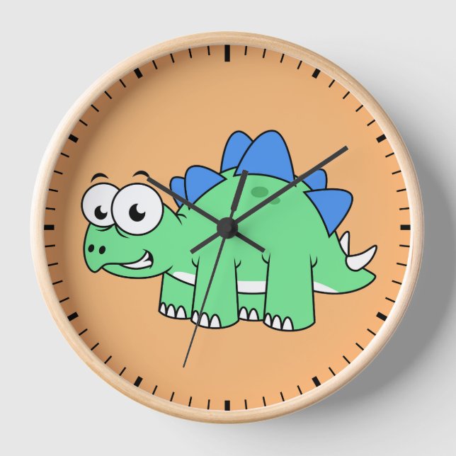 Niedliche Darstellung eines Stegosaurus. 2 Uhr (Vorderseite)