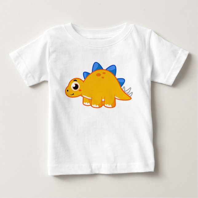Niedliche Darstellung eines Stegosaurus. Baby T-shirt (Vorderseite)