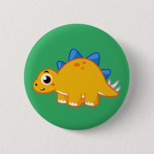 Niedliche Darstellung eines Stegosaurus. Button