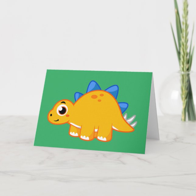 Niedliche Darstellung eines Stegosaurus. Karte (Vorderseite)