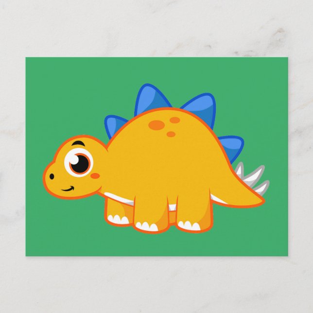 Niedliche Darstellung eines Stegosaurus. Postkarte (Vorderseite)