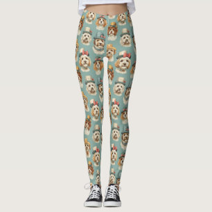 Niedliche Darstellung von Hunden in Haten Leggings