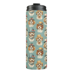 Niedliche Darstellung von Hunden in Haten Thermosbecher