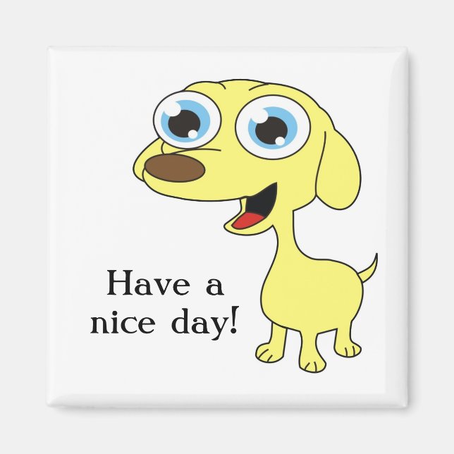 Niedliche Darstellung von Hunden Positive Worte Magnet (Vorne)