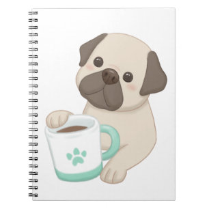 Niedliche Darstellung von Hunden und Tasse Notizblock