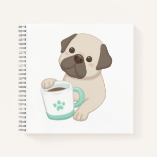 Niedliche Darstellung von Hunden und Tasse Notizbuch