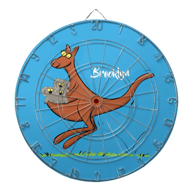 Niedliche Darstellung von Känguru und Koalas-Carto Dartscheibe (vorne)