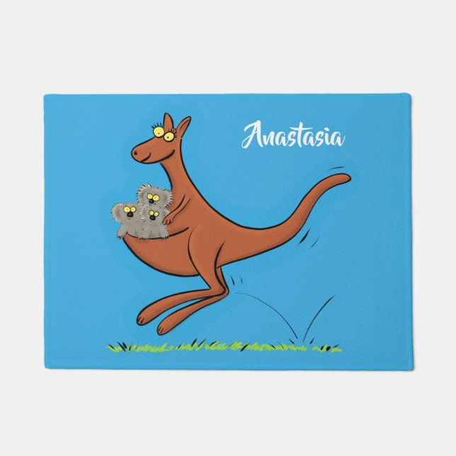 Niedliche Darstellung von Känguru und Koalas-Carto Fußmatte (Vorderseite)