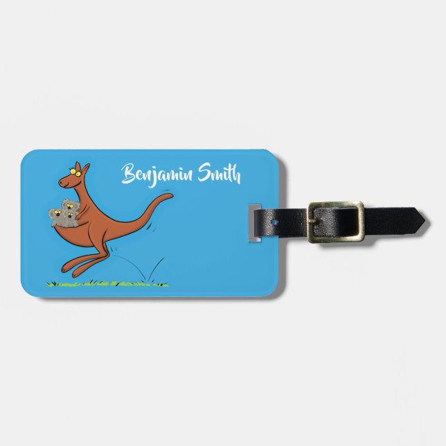 Niedliche Darstellung von Känguru und Koalas-Carto Gepäckanhänger (Vorderseite horizontal)