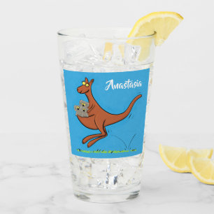 Niedliche Darstellung von Känguru und Koalas-Carto Glas