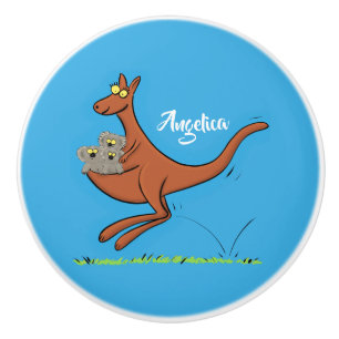 Niedliche Darstellung von Känguru und Koalas-Carto Keramikknauf