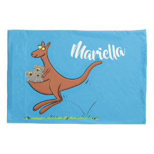 Niedliche Darstellung von Känguru und Koalas-Carto Kissenbezug