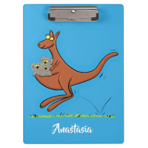 Niedliche Darstellung von Känguru und Koalas-Carto Klemmbrett
