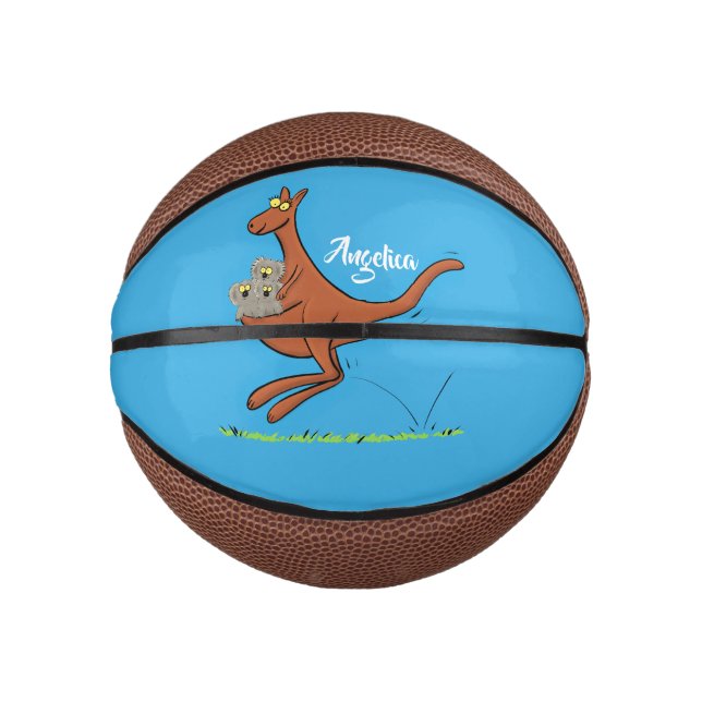 Niedliche Darstellung von Känguru und Koalas-Carto Mini Basketball (Vorderseite)