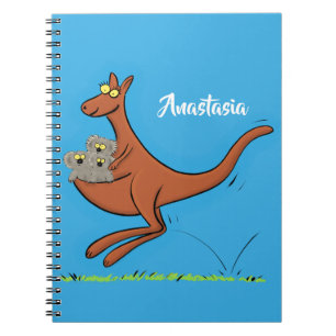 Niedliche Darstellung von Känguru und Koalas-Carto Notizblock