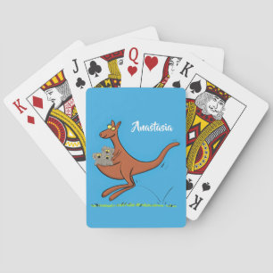 Niedliche Darstellung von Känguru und Koalas-Carto Spielkarten