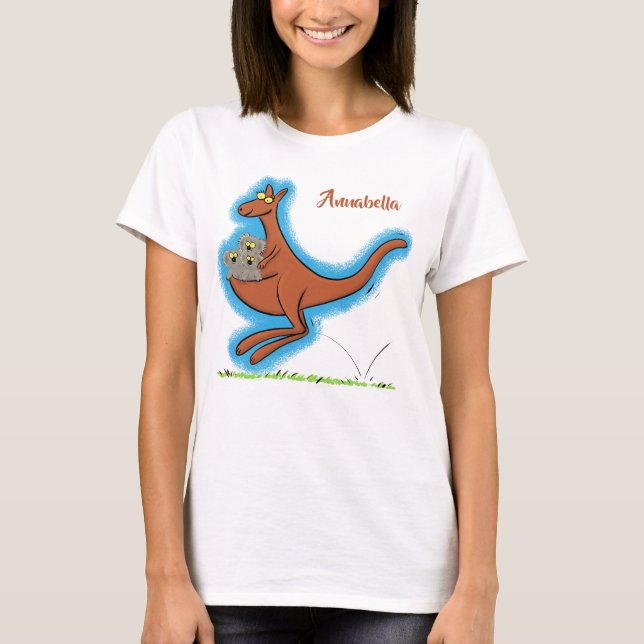 Niedliche Darstellung von Känguru und Koalas-Carto T-Shirt (Vorderseite)