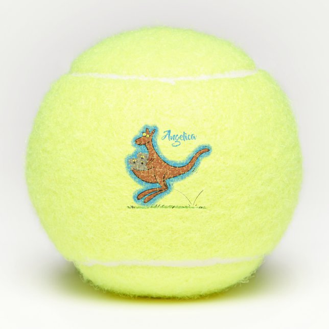 Niedliche Darstellung von Känguru und Koalas-Carto Tennisbälle (Vorderseite)