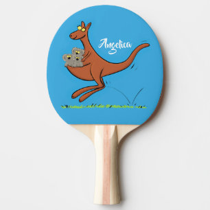 Niedliche Darstellung von Känguru und Koalas-Carto Tischtennis Schläger
