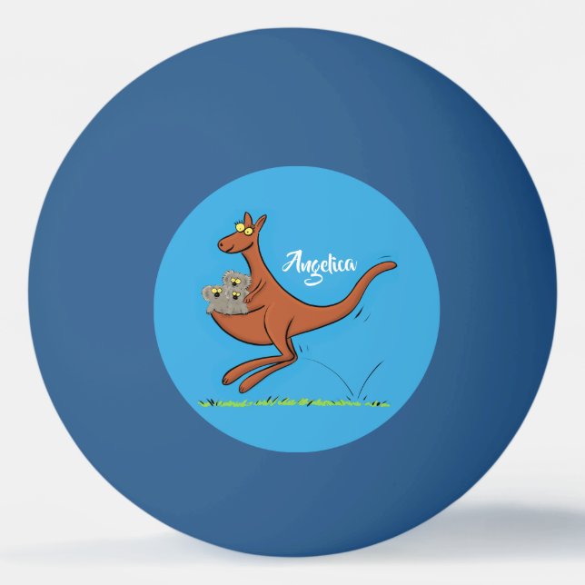 Niedliche Darstellung von Känguru und Koalas-Carto Tischtennisball (Vorderseite)