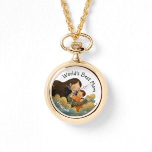 Niedliche Darstellung von Mutter und Kind   Mutter Armbanduhr