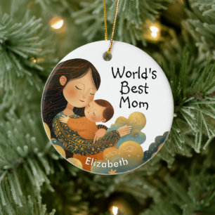 Niedliche Darstellung von Mutter und Kind   Mutter Keramik Ornament