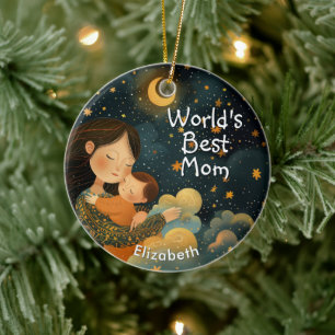 Niedliche Darstellung von Mutter und Kind Mutter Keramik Ornament