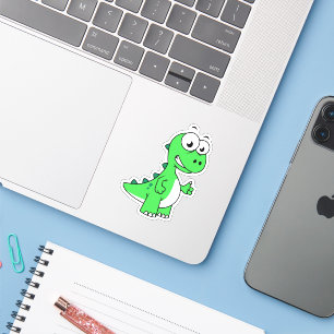 Niedliche Darstellung von Tyrannosaurus Rex. 2 Aufkleber