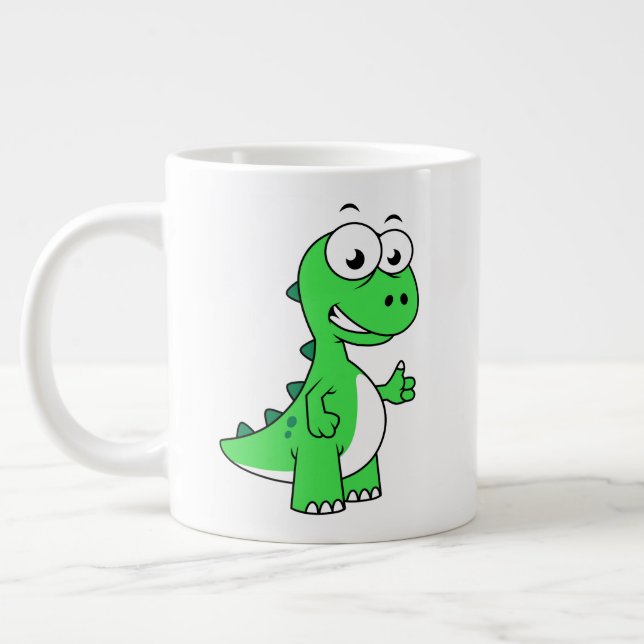Niedliche Darstellung von Tyrannosaurus Rex. 2 Jumbo-Tasse (Links)