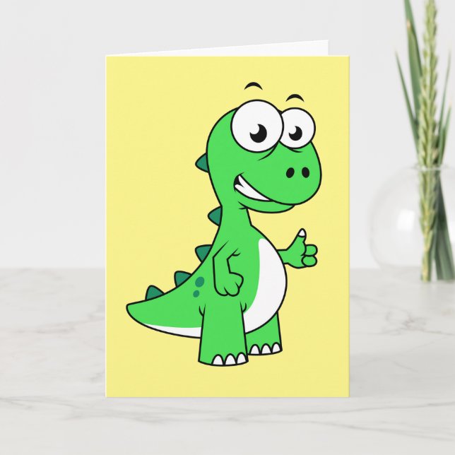 Niedliche Darstellung von Tyrannosaurus Rex. 2 Karte (Vorderseite)
