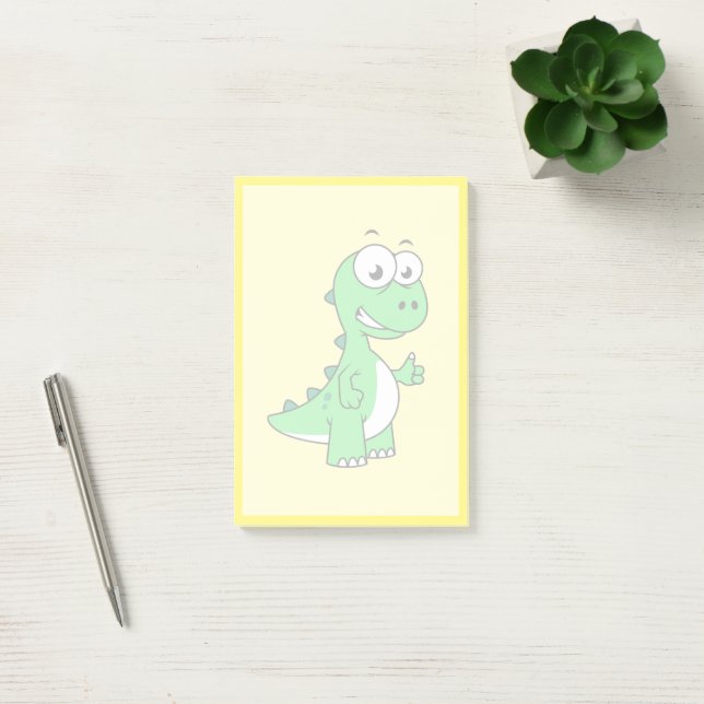 Niedliche Darstellung von Tyrannosaurus Rex. 2 Post-it Klebezettel (Büro)