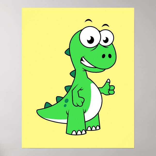 Niedliche Darstellung von Tyrannosaurus Rex. 2 Poster (Vorne)