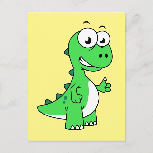 Niedliche Darstellung von Tyrannosaurus Rex. 2 Postkarte (Vorderseite)