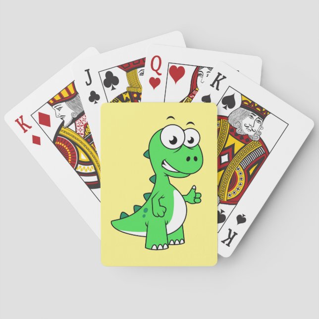 Niedliche Darstellung von Tyrannosaurus Rex. 2 Spielkarten (Rückseite)