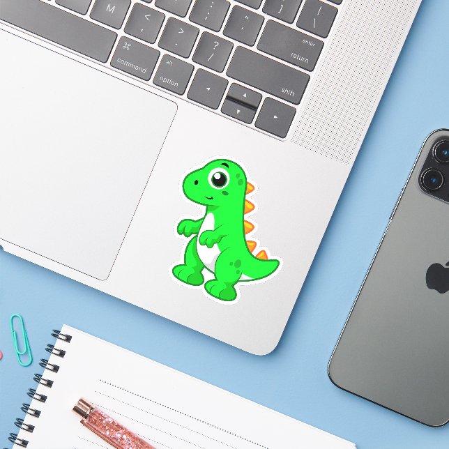 Niedliche Darstellung von Tyrannosaurus Rex. Aufkleber (Laptop mit iPhone)
