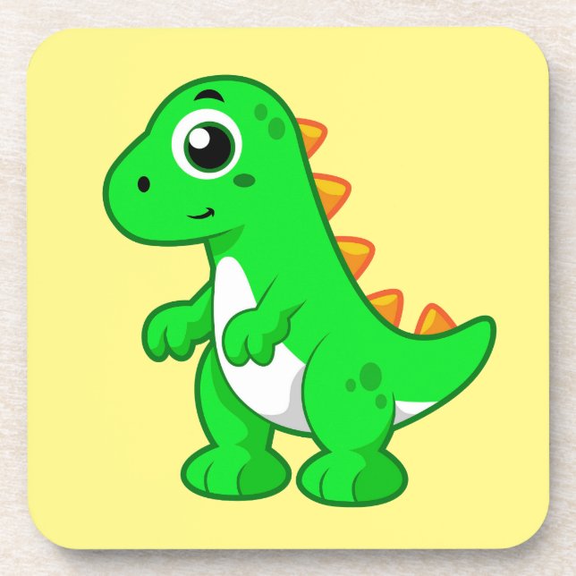 Niedliche Darstellung von Tyrannosaurus Rex. Getränkeuntersetzer (Vorderseite)