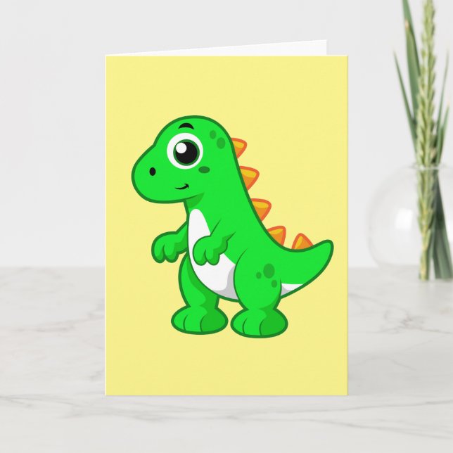 Niedliche Darstellung von Tyrannosaurus Rex. Karte (Vorderseite)