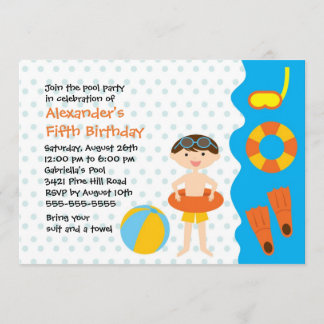 NIEDLICHE das Pool-Party-Geburtstags-Einladung des Einladung