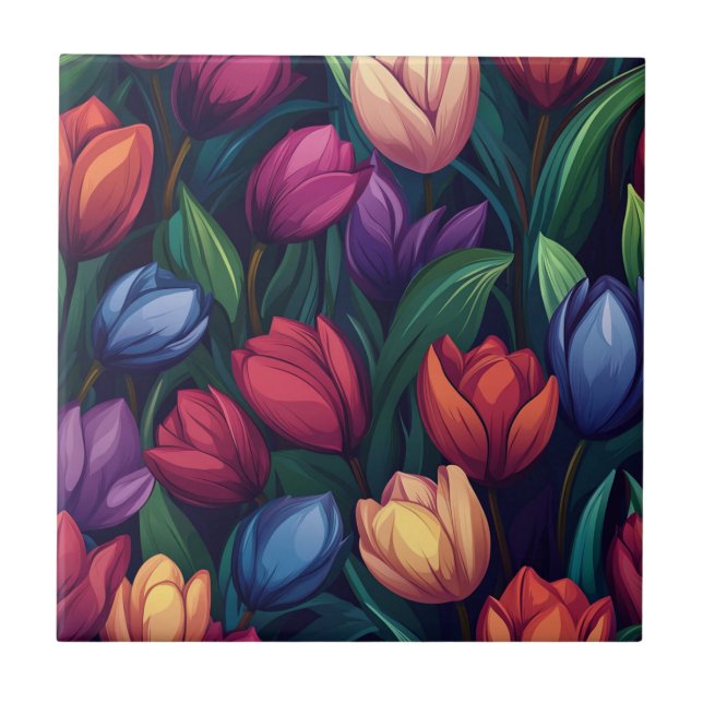 Niedliche Decorative Tulip-Fliesen zum Kochen Fliese (Vorderseite)