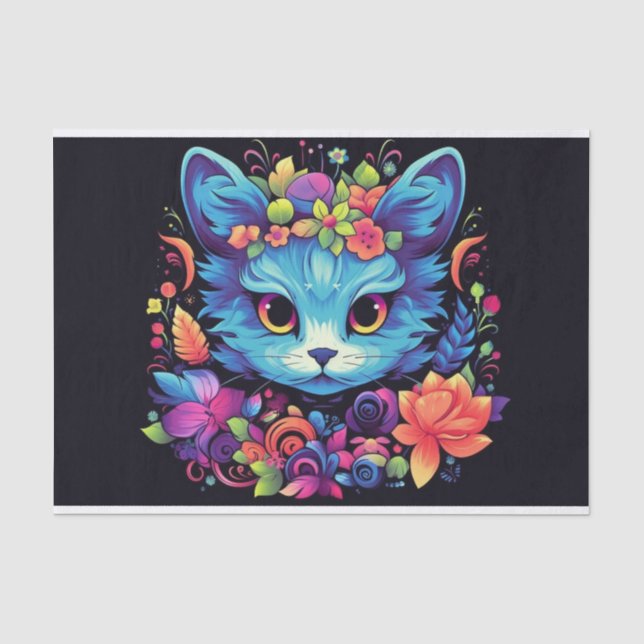 Niedliche Decoupage cat Liebhaber von Gewebepapier Seidenpapier (Vorderseite)
